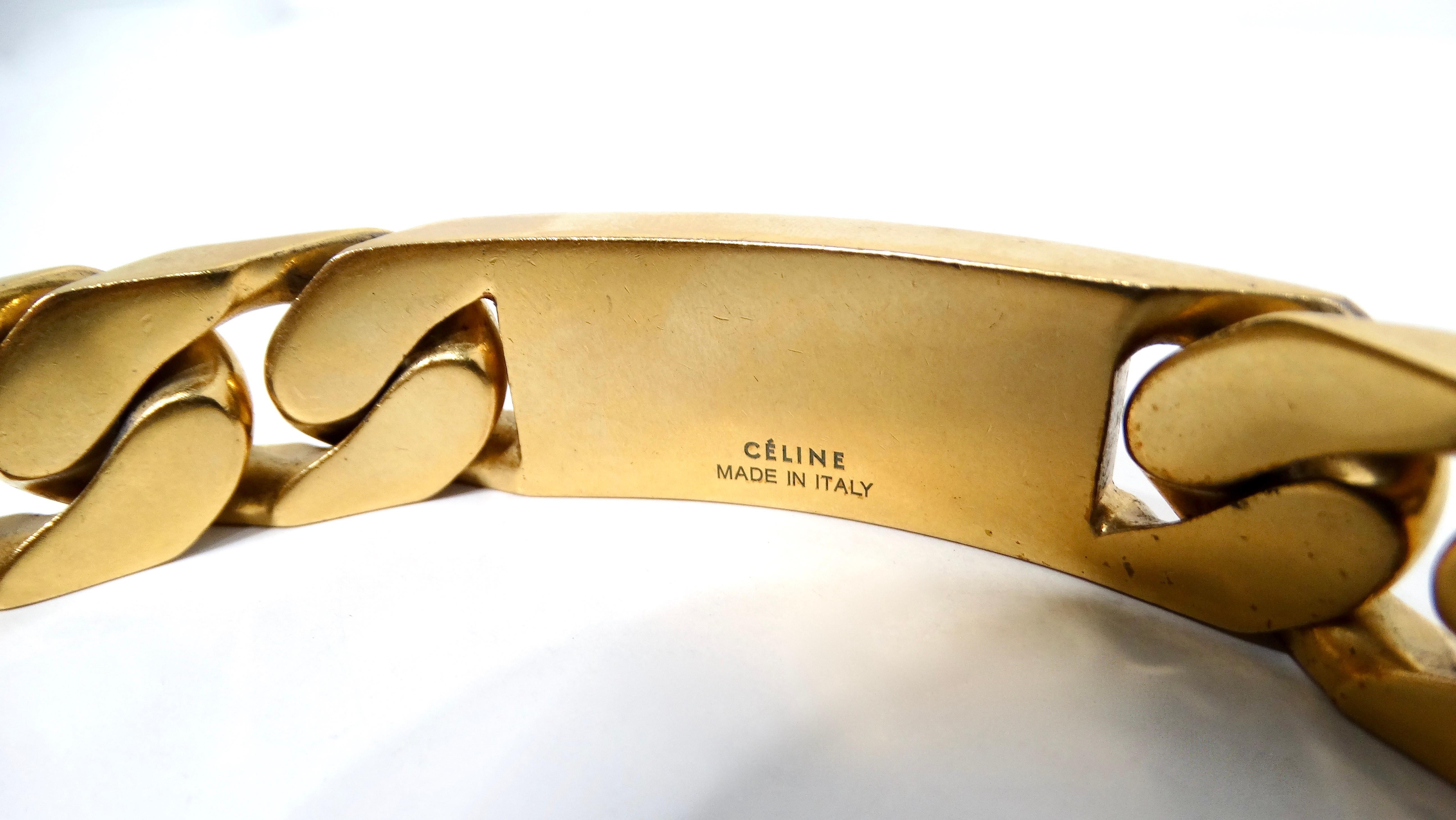 Phoebe Philo per Celine Collana girocollo a catena in ottone placcato oro di grandi dimensioni in vendita 1