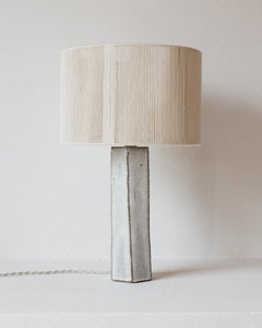 Phoebe White Grey Opaque Ceramic Table Lamp by Grès Éditions