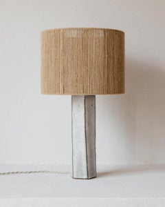 Phoebe White Grey Opaque Ceramic Table Lamp by Grès Éditions