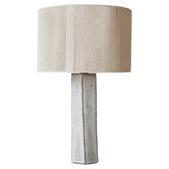 Lámpara de sobremesa de cerámica opaca blanca gris Phoebe by Grès Éditions
