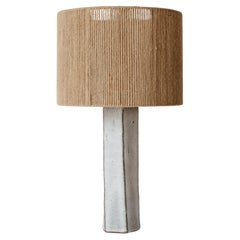 Lámpara de sobremesa de cerámica opaca blanca gris Phoebe by Grès Éditions