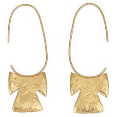 Phoenician Earrings is handmade of silver with 24ct gold