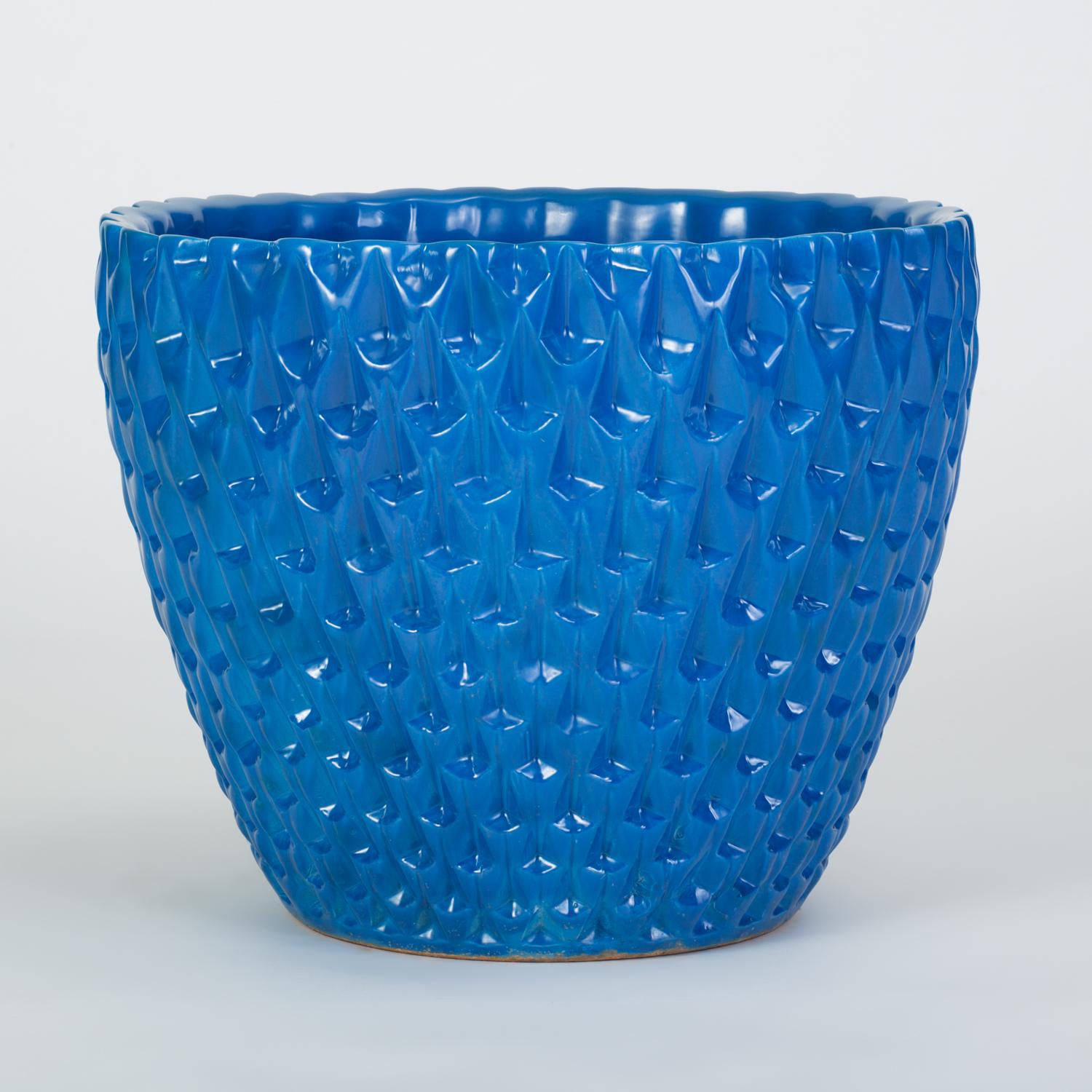 American Phoenix-1 Planter in Blue Glaze by David Cressey for Architectural Pottery