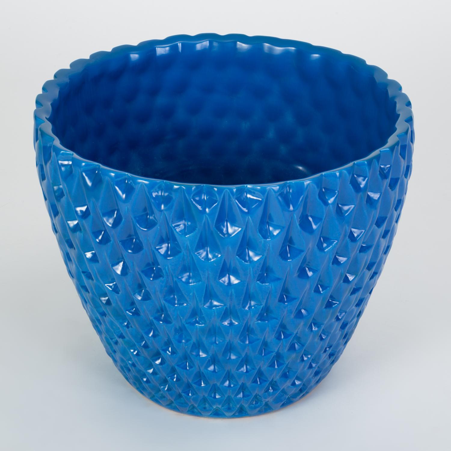 Glazed Phoenix-1 Planter in Blue Glaze by David Cressey for Architectural Pottery