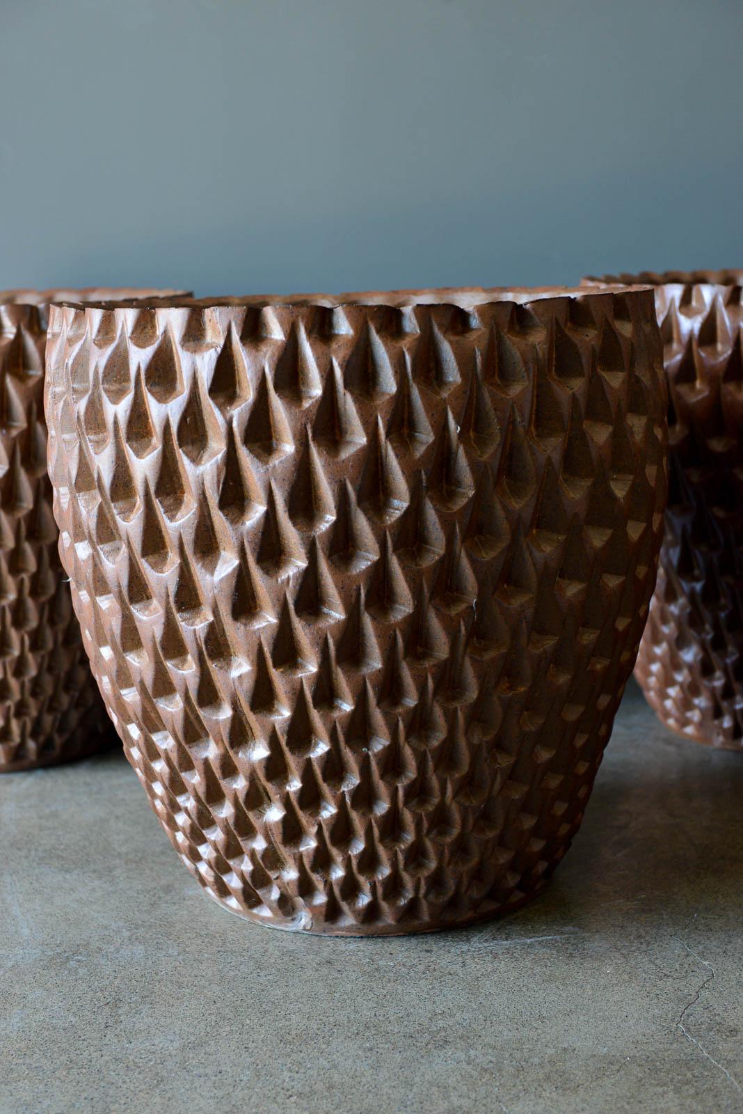 Phoenix-1 Stoneware Planters by David Cressey for Architectural Pottery, 1977 In Good Condition In Costa Mesa, CA
