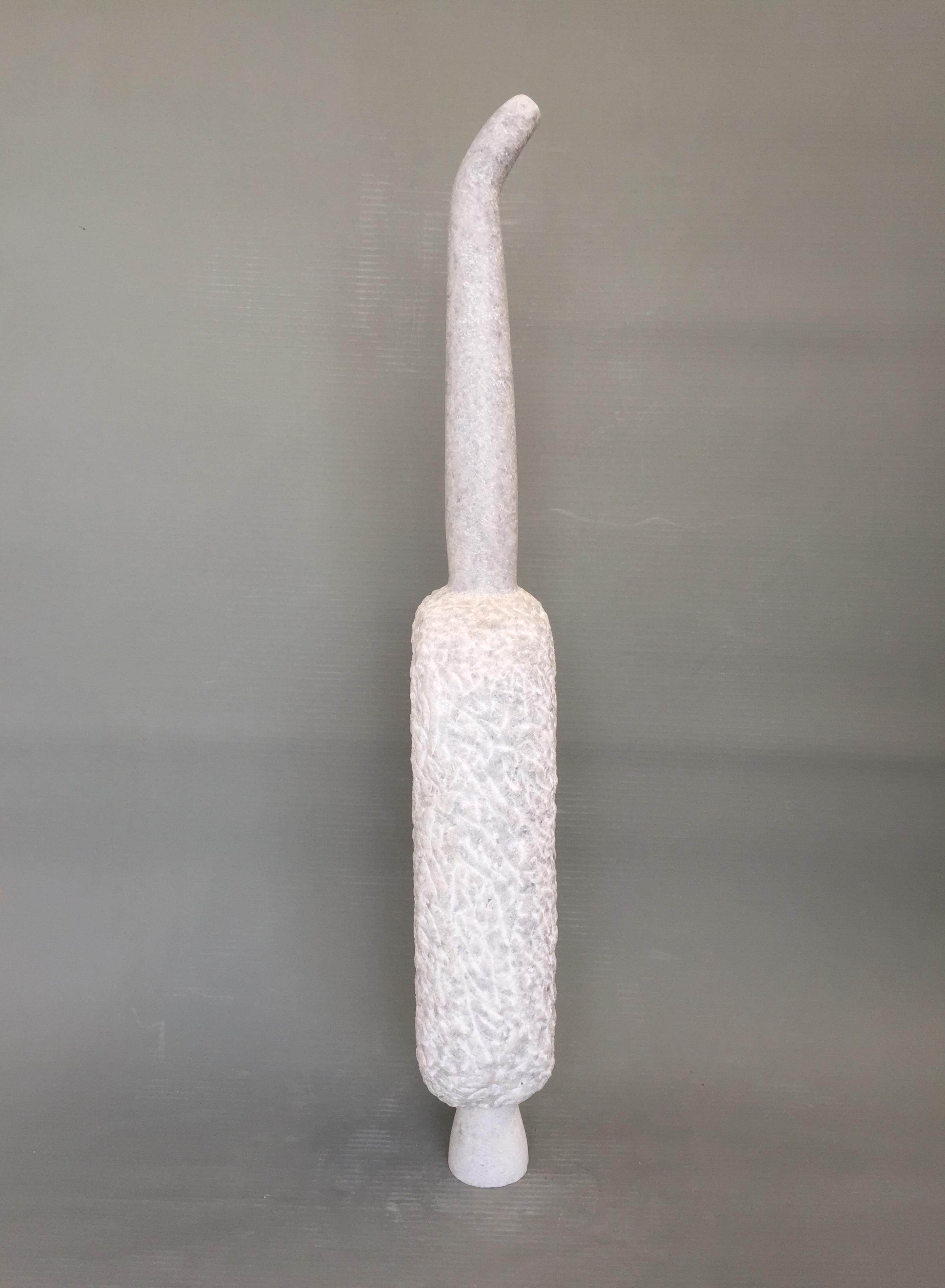 Phoenix, marble sculpture by Tom von Kaenel.
2019.
Dimensions: W 17 x D 10 x H 79 cm.
Materials: naxian marble.

All the artworks of Tom von Kaenel are unique, handcrafted by himself.
The stones all come from the surrounding marble quarries of