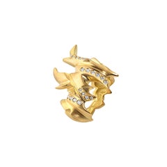 Phoenix Sculptural 18K Gold Ring with White Diamonds by Aneta Zae