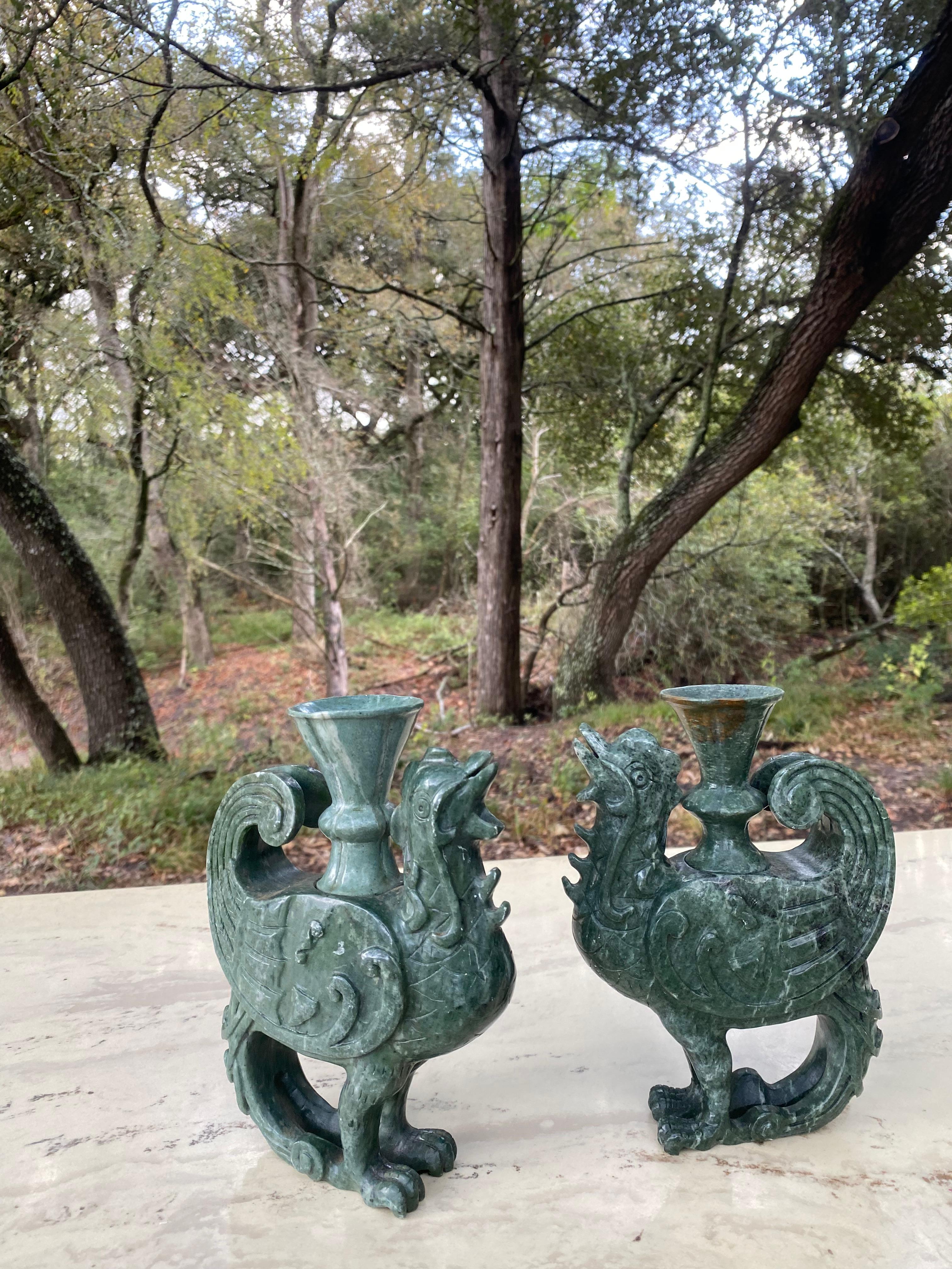 Sculture Phoenix in giada Spinach in vendita 7