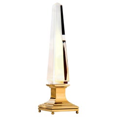 Phoenix Table Lamp in Crystal Glass and Gold Finish