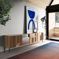 Phoenix Walnut Sideboard, Three Doors and Two Drawers, by Lola Glamour