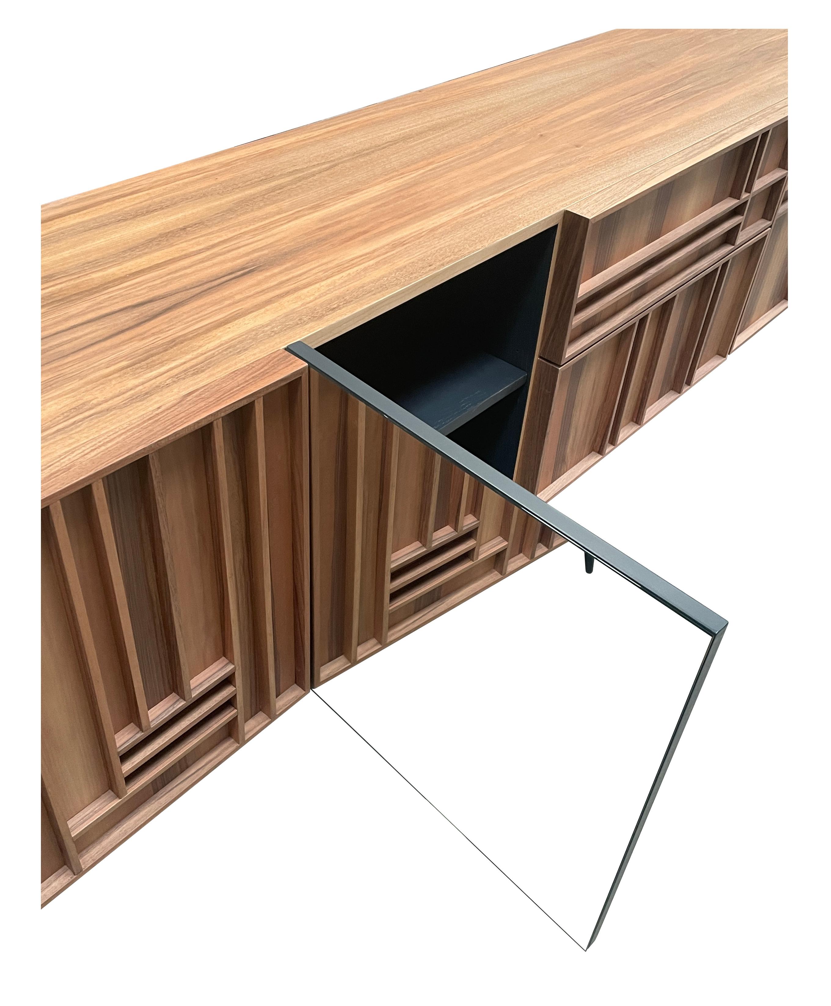 Spanish Phoenix Walnut Sideboard, Three Doors and Two Drawers, by Lola Glamour For Sale