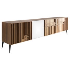 Phoenix Walnut Sideboard, Three Doors and Two Drawers, by Lola Glamour