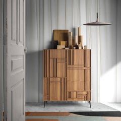 Phoenix Walnut Wood Cabinet by Lola Glamour