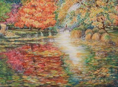 An Autumn With You, Contemporary Watercolor Painting, Impressionism