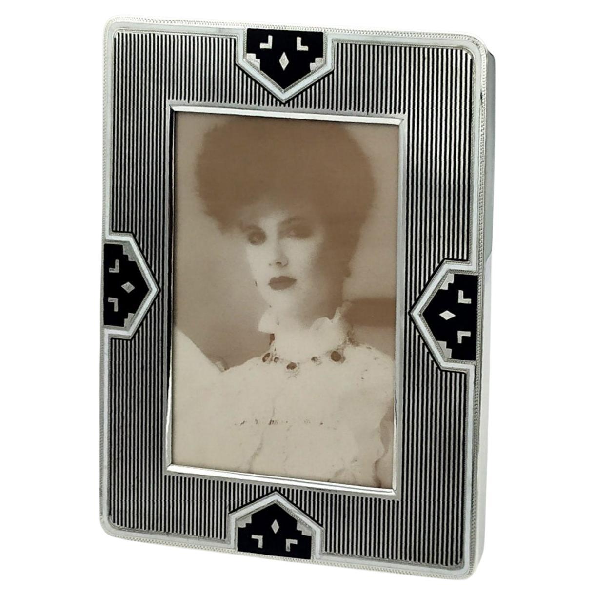 Photo Frame Art Deco Design Inspired by Louis Cartier Sterling Silver Salimbeni