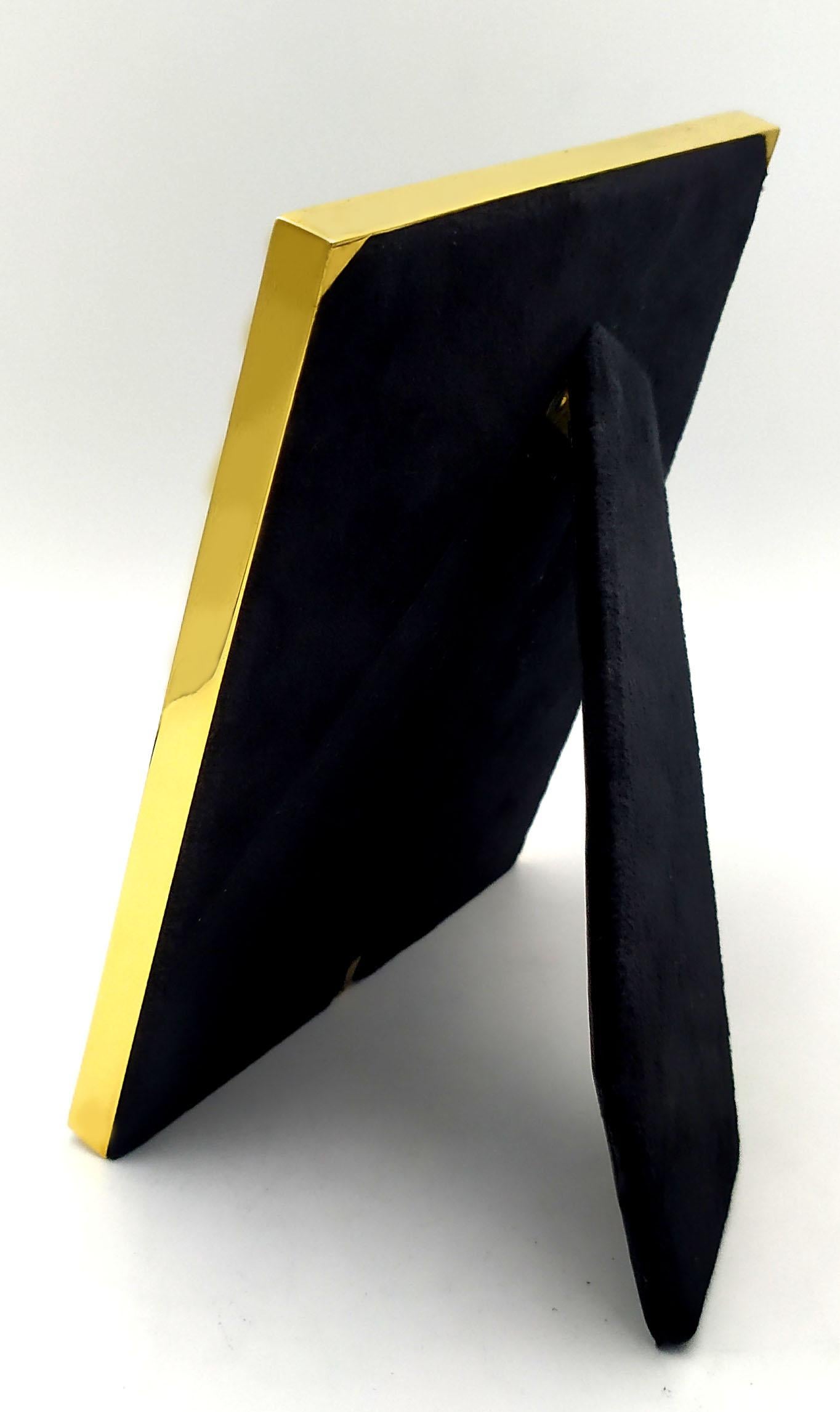 Cornice per foto in stile Art Deco con smalto bianco e nero in argento Sterling Salimbeni In condizioni ottime in vendita a Firenze, FI