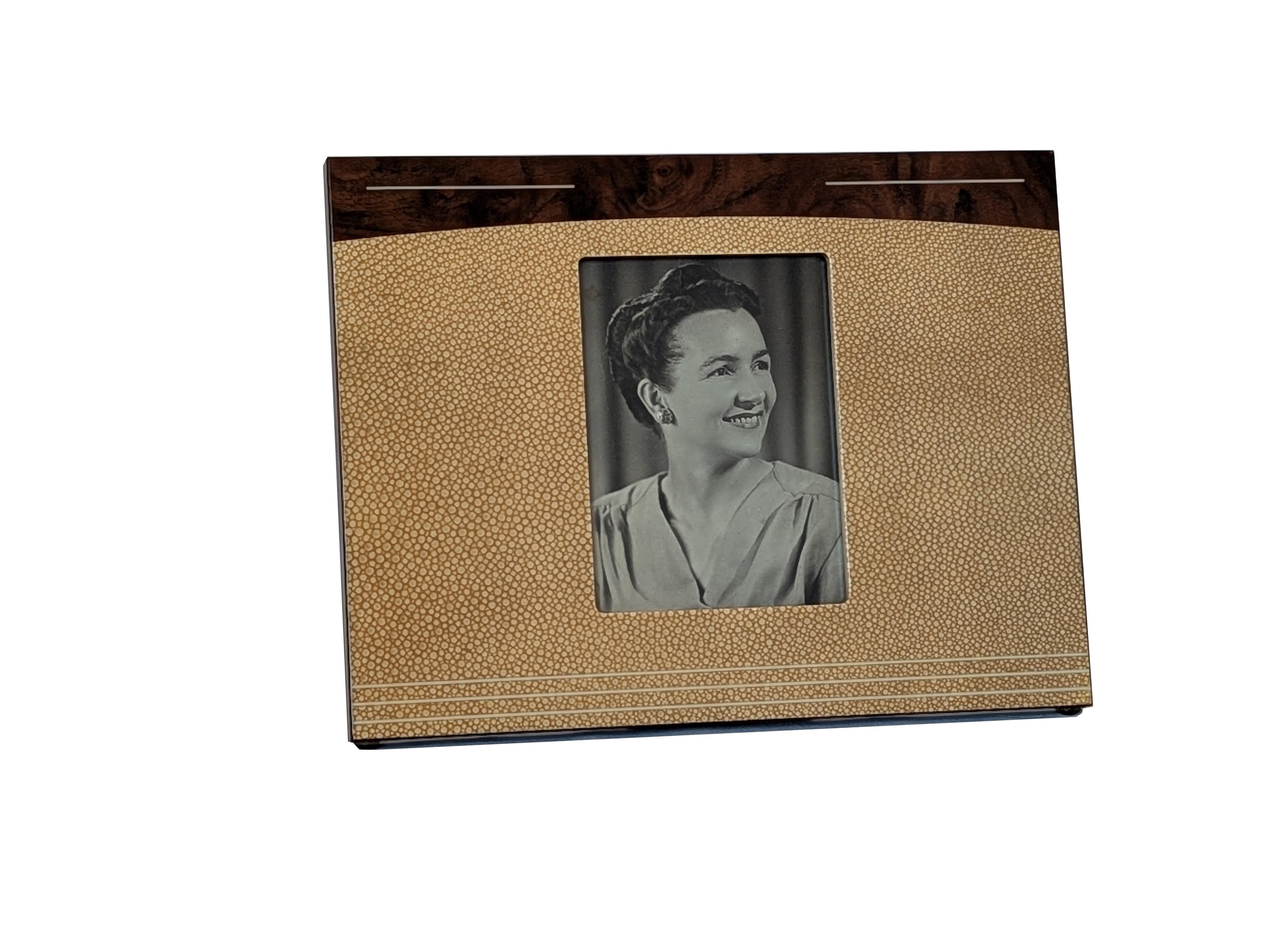 Marco Foto, Nogal Burl, Shagreen, Imitación Marfil, Níquel en Nuevo estado para la venta en Queensland, AU