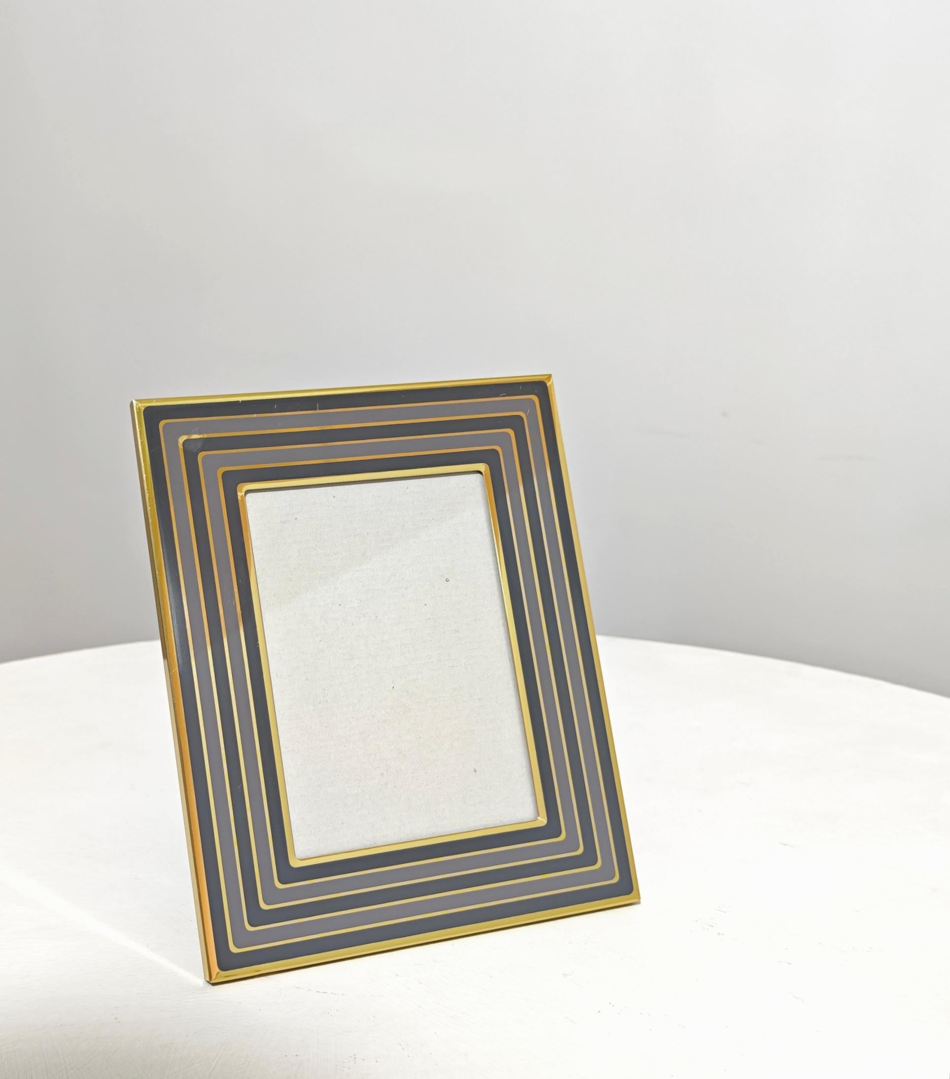Cadre décoratif laiton aluminium design moderne mi-siècle, Italie, années 70 en vente 6