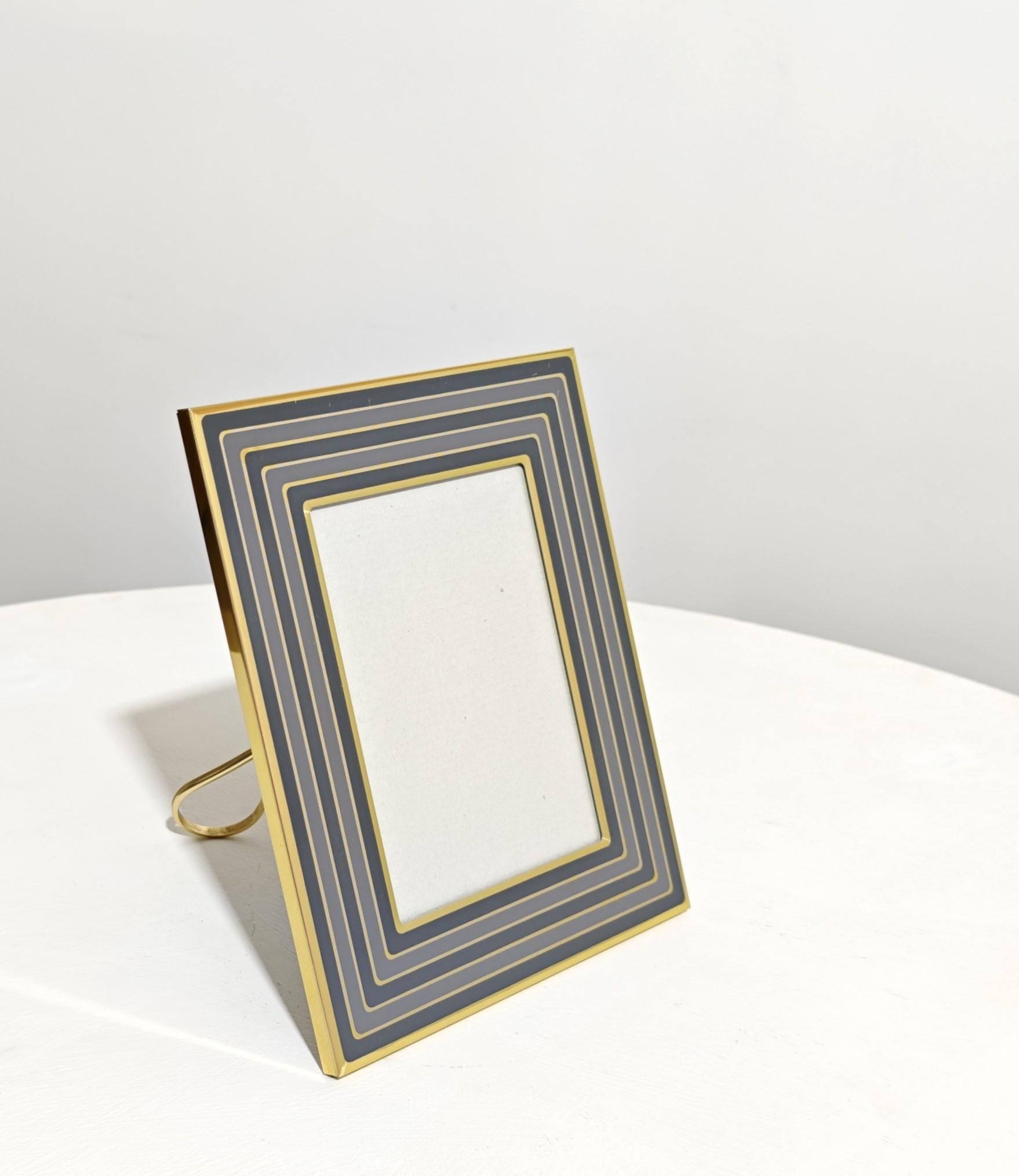 Cadre décoratif laiton aluminium design moderne mi-siècle, Italie, années 70 en vente 7