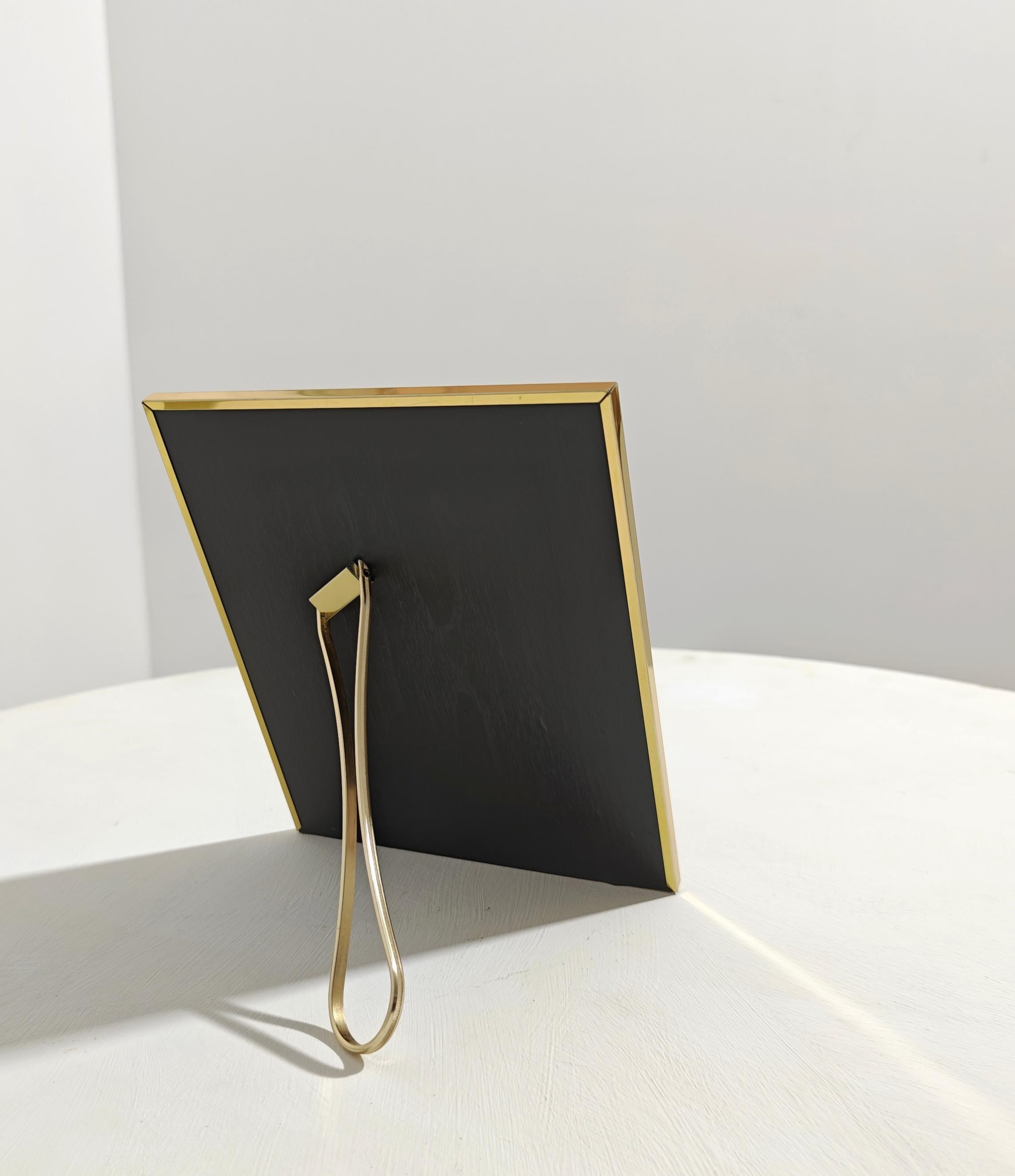 italien Cadre décoratif laiton aluminium design moderne mi-siècle, Italie, années 70 en vente