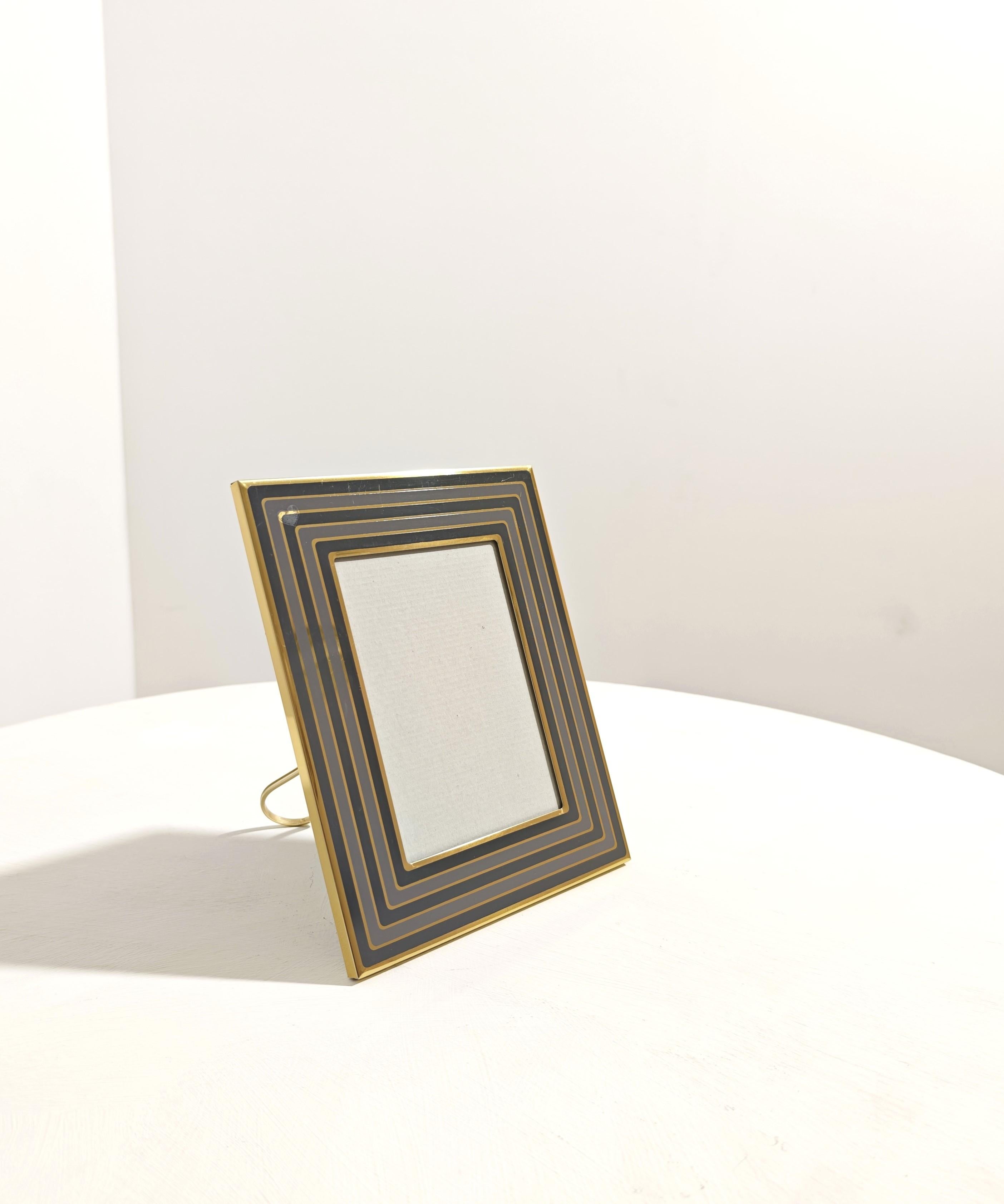 Cadre décoratif laiton aluminium design moderne mi-siècle, Italie, années 70 en vente 2