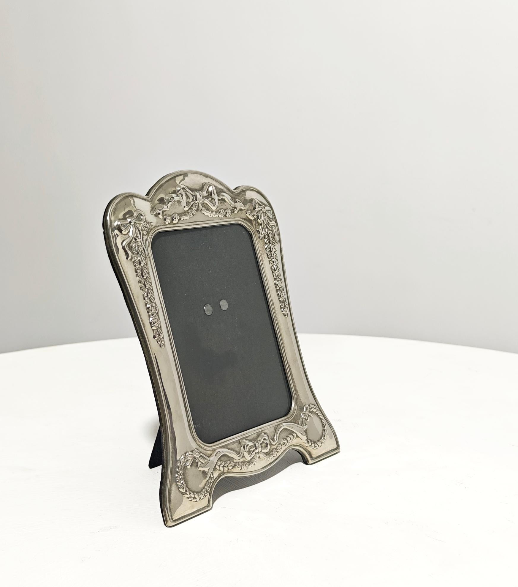 20th Century Photo frame Decorative Object Silver Plated Brass Mid-Century Modern Italy 1960 For Sale