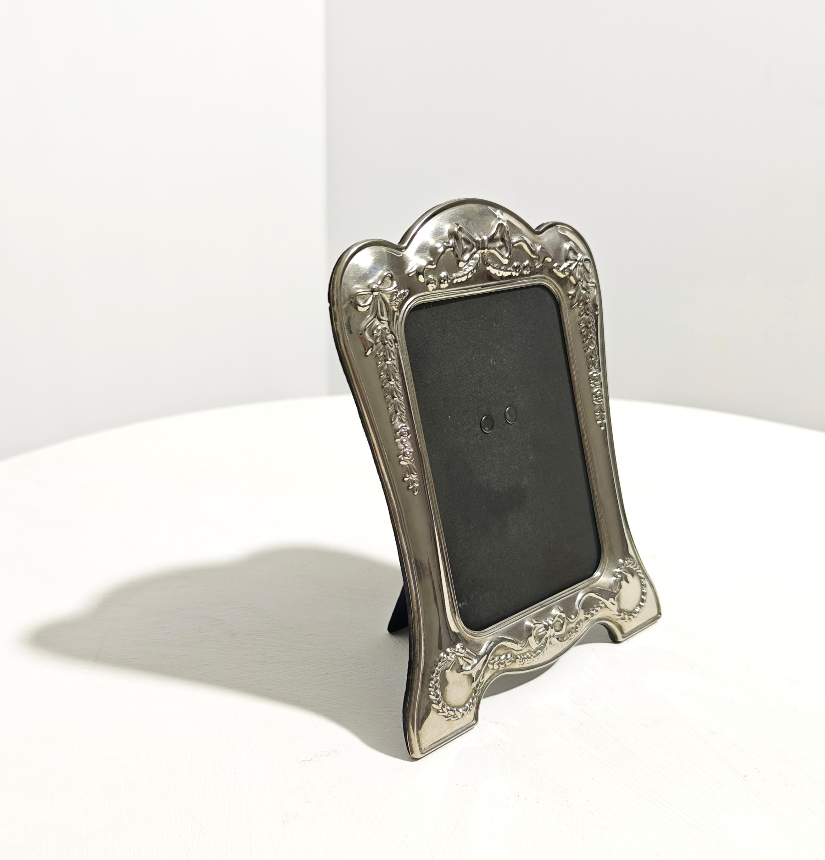 Photo frame Decorative Object Silver Plated Brass Mid-Century Modern Italy 1960 For Sale 3