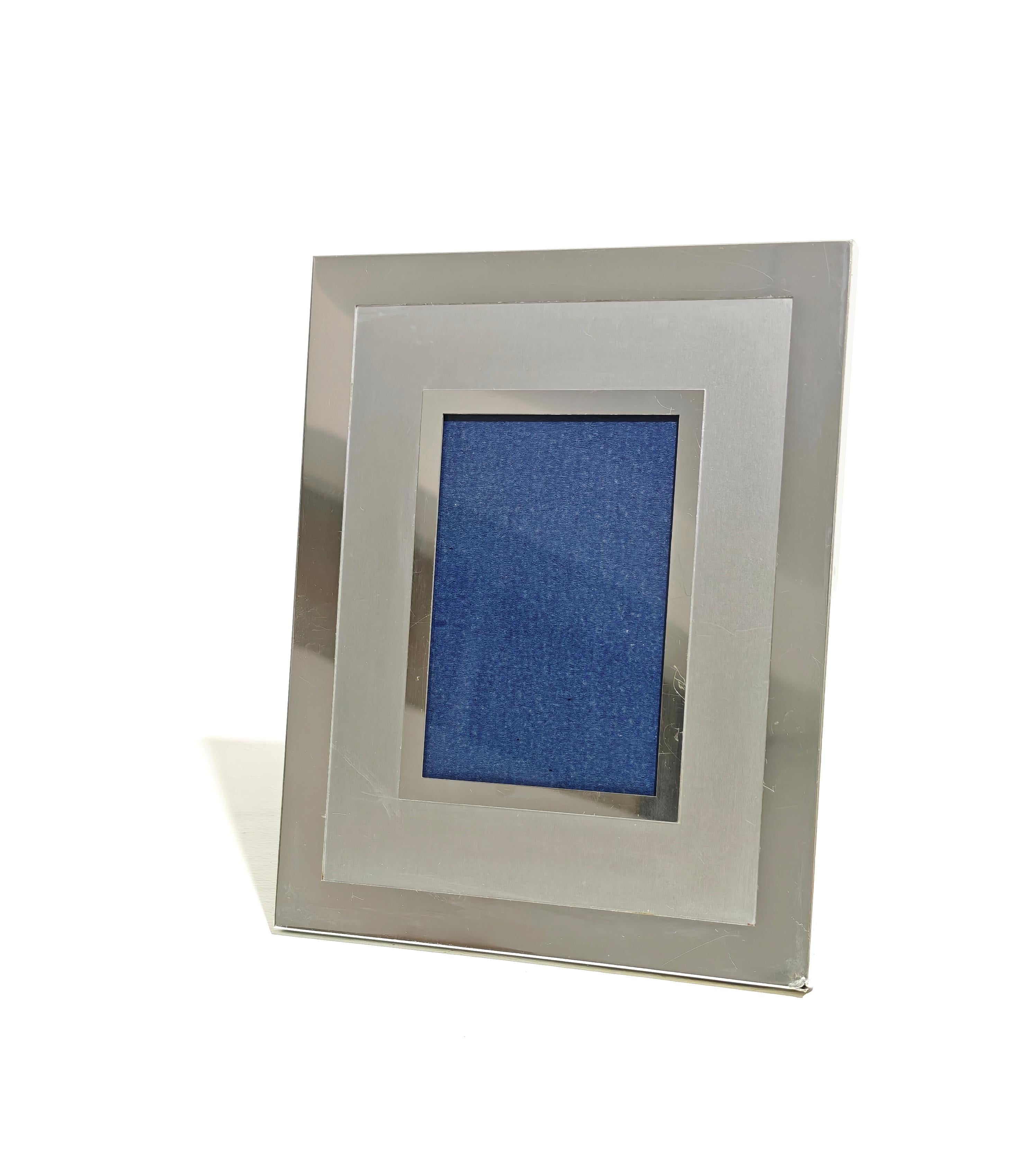 Photo frame Decorative Steel Aluminum Brass Mid-Century Modern Italy 70s For Sale 5