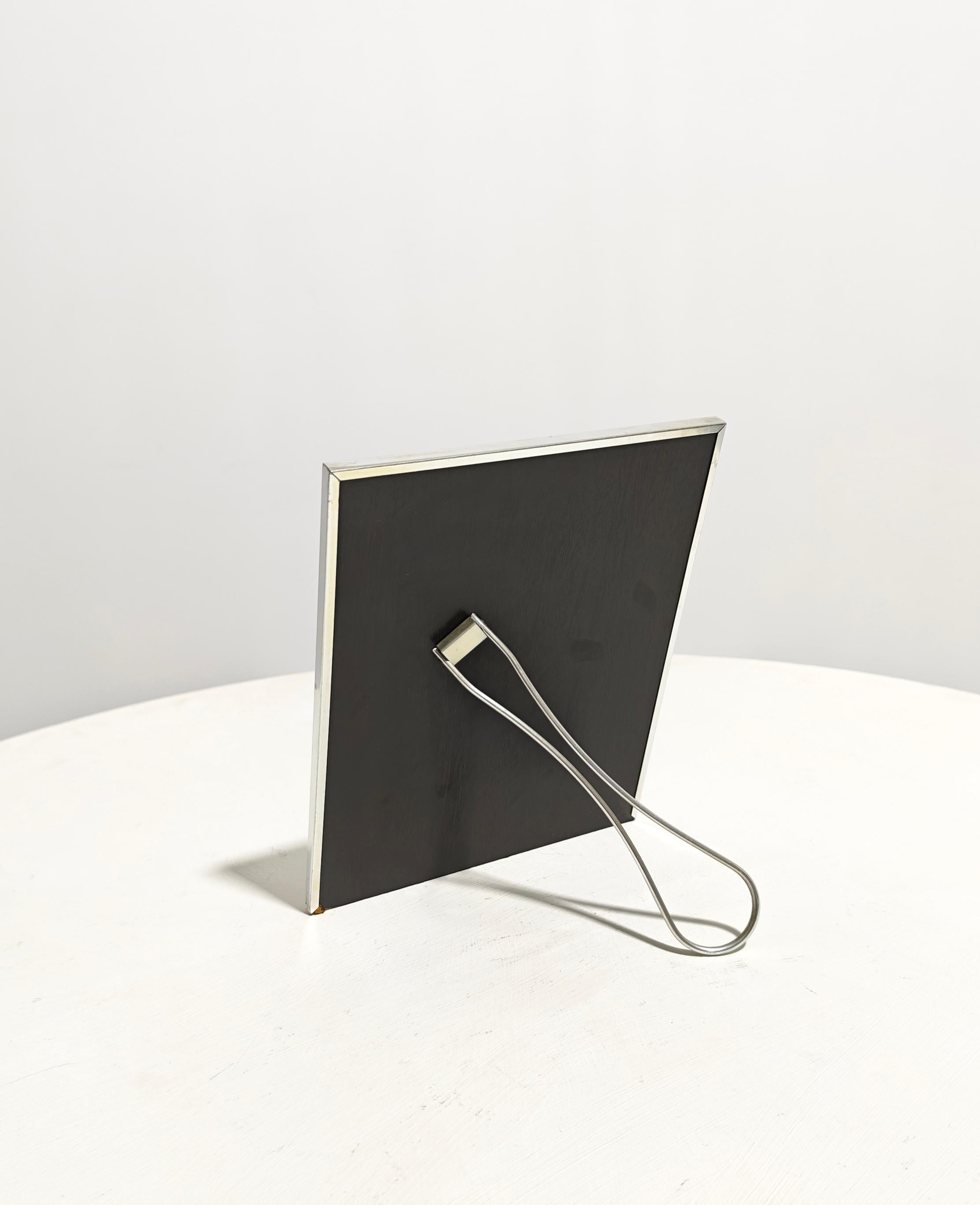 20th Century Photo frame Decorative Steel Aluminum Brass Mid-Century Modern Italy 70s For Sale