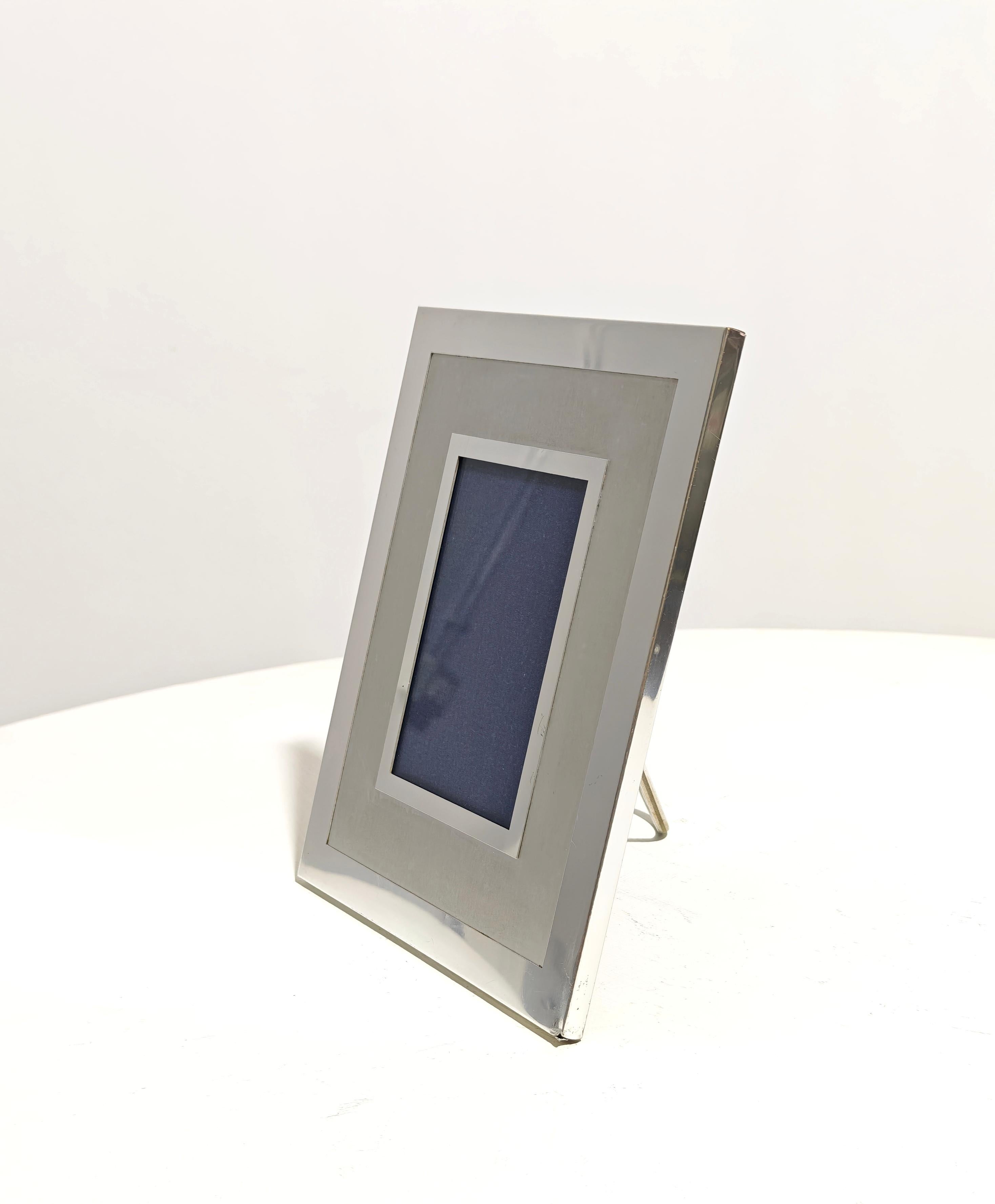 Photo frame Decorative Steel Aluminum Brass Mid-Century Modern Italy 70s For Sale 2