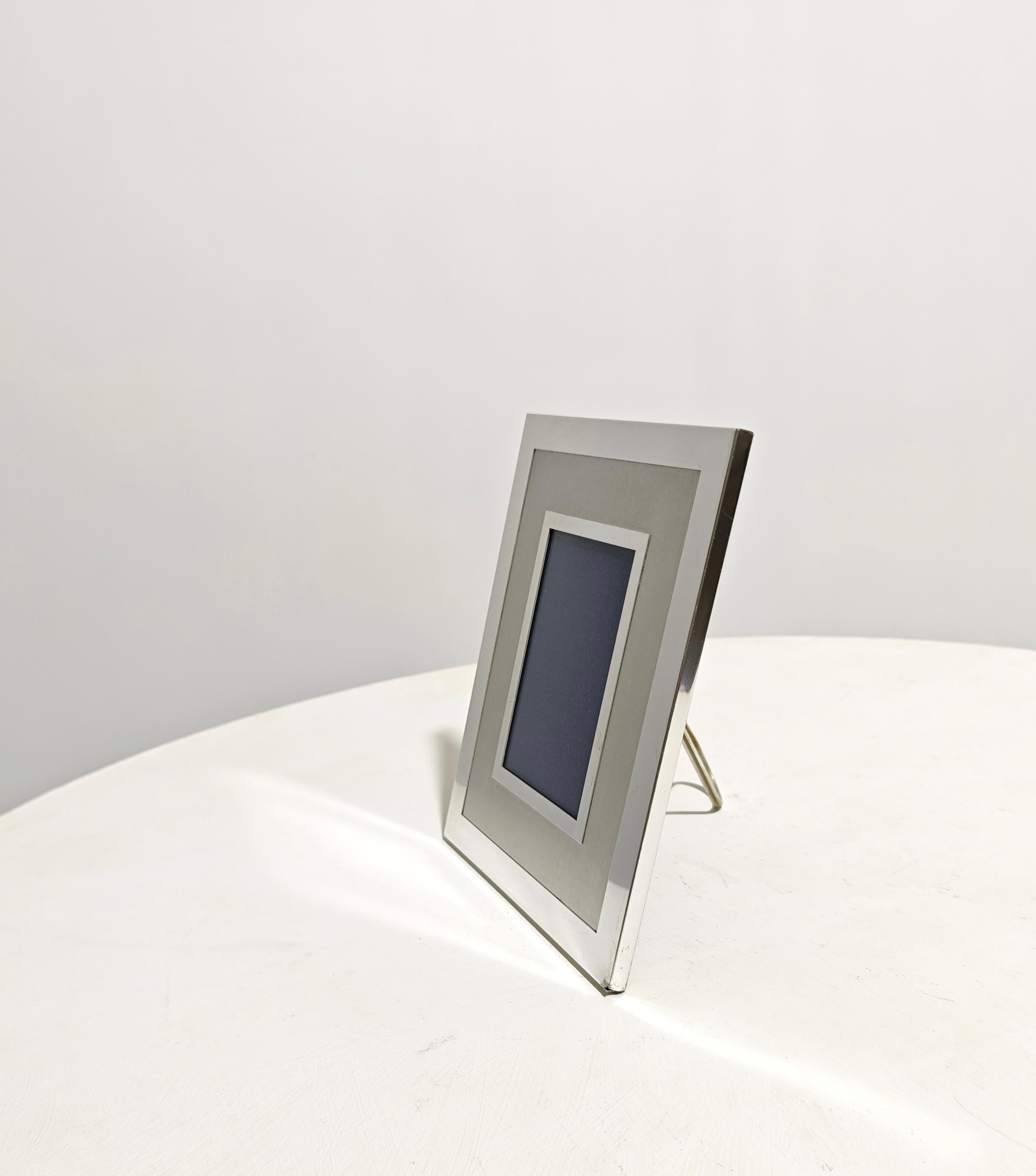 Photo frame Decorative Steel Aluminum Brass Mid-Century Modern Italy 70s For Sale 4