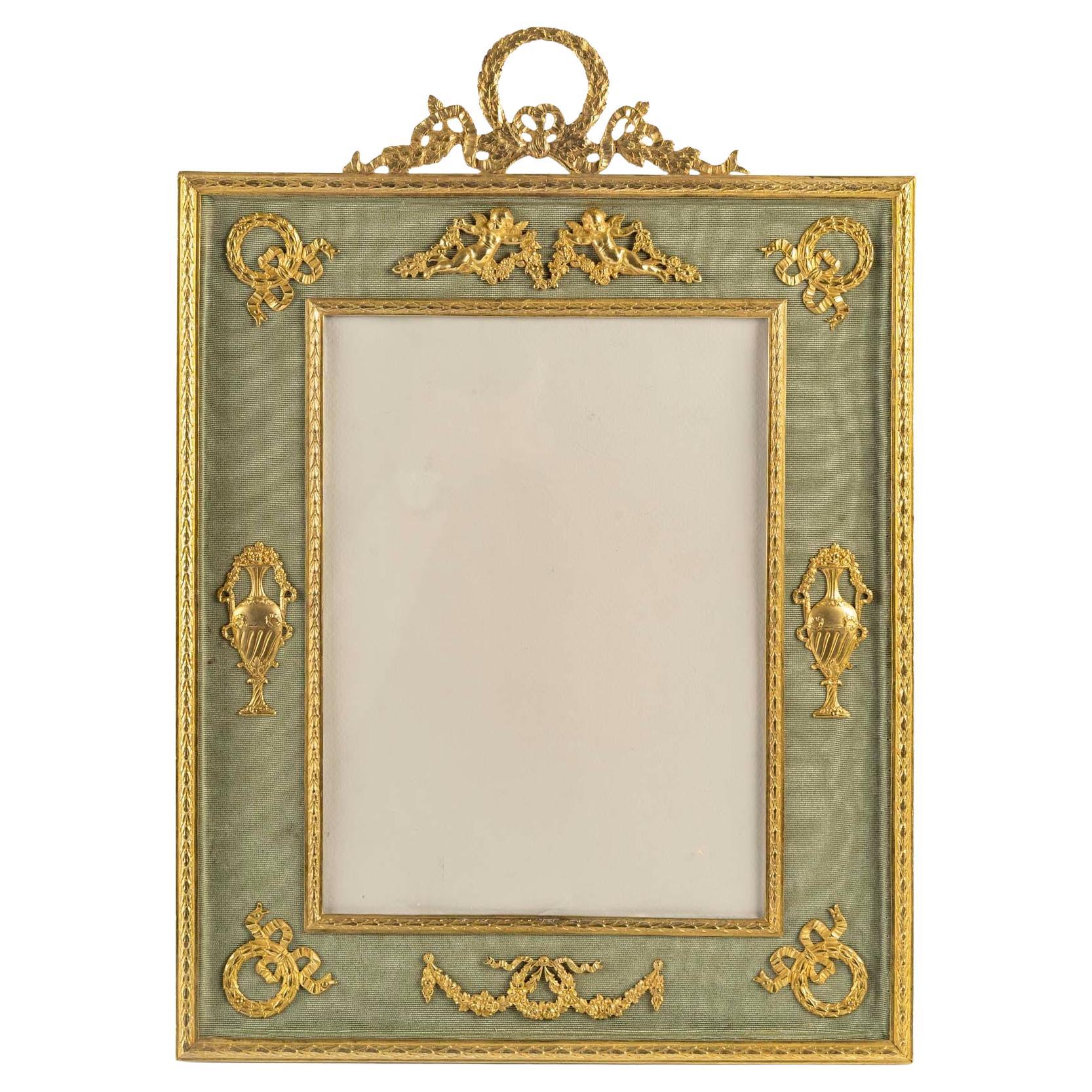 Photo Frame for a Large Photo in Gilded Bronze, Napoleon III, 19th Century.