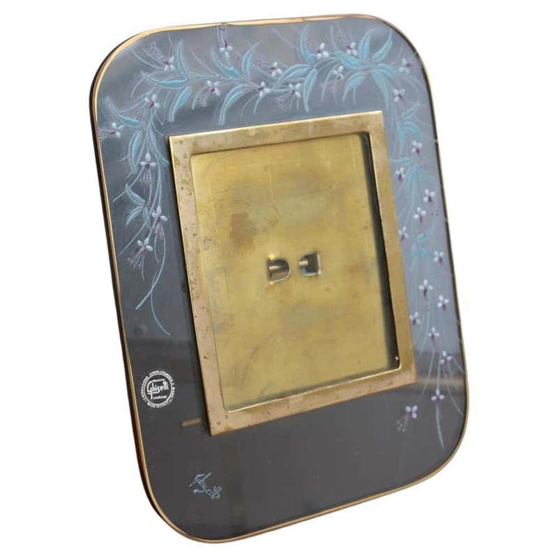 Multi-Color Photo Frame with Lapis Lazuli Inserts and Brass-Plated ...