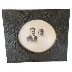 Antique Photo frame in embossed copper