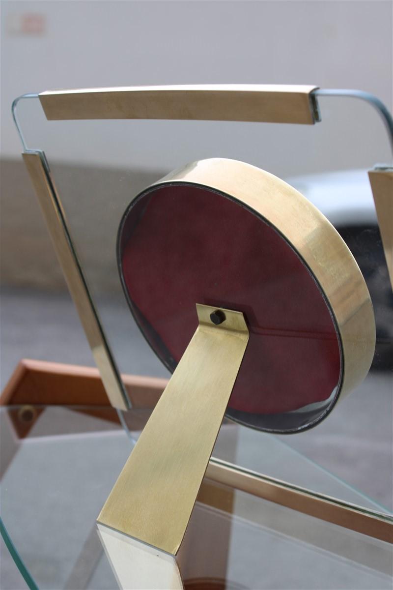 Photo Frame in Gold Brass and Thick Glass Italian Design 1970s Square In Good Condition In Palermo, Sicily