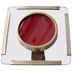 Photo Frame in Gold Brass and Thick Glass Italian Design 1970s Square