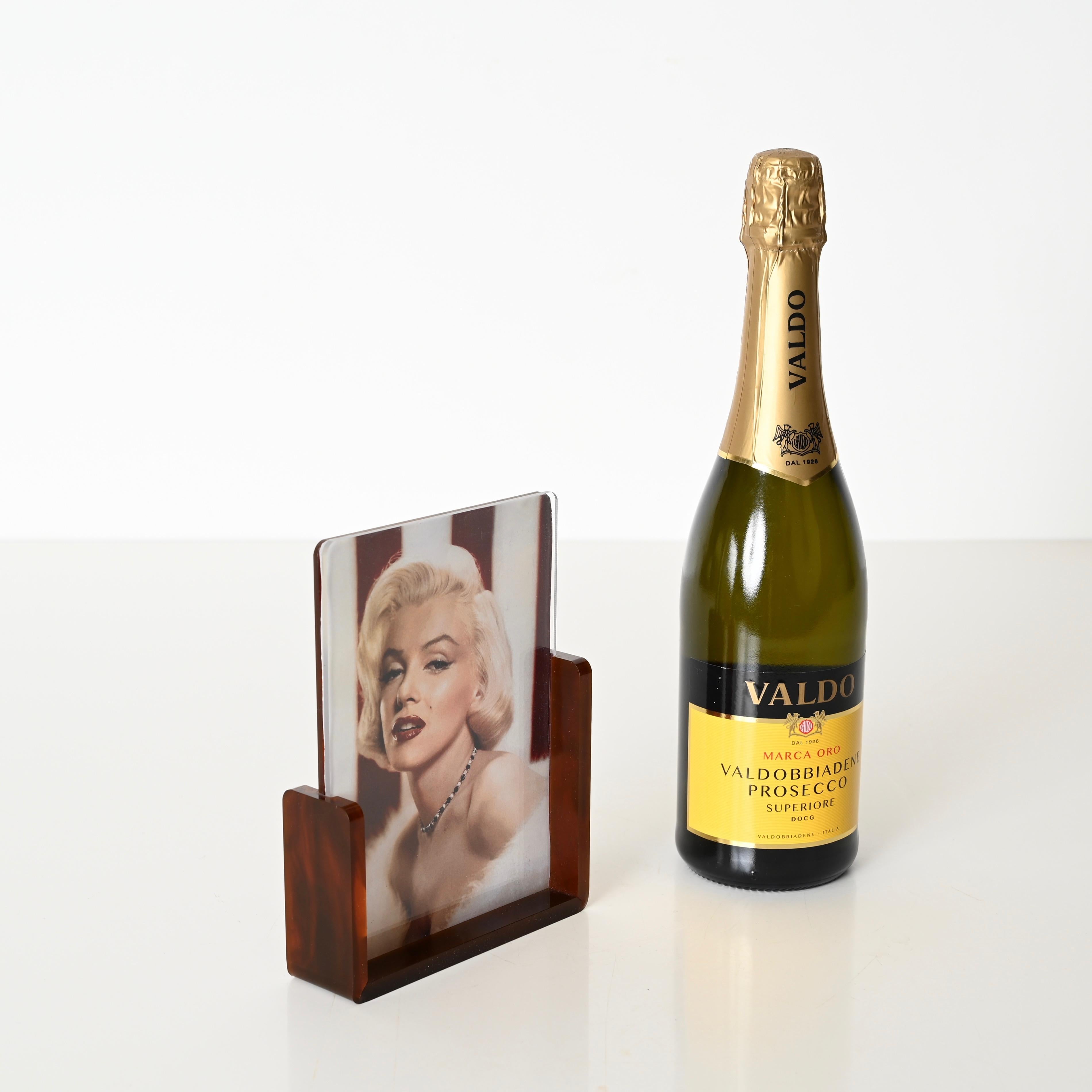 Fotorahmen aus Lucite mit Schildpatt-Effekt, Christian Dior, Italien, 1970er Jahre (Moderne der Mitte des Jahrhunderts) im Angebot
