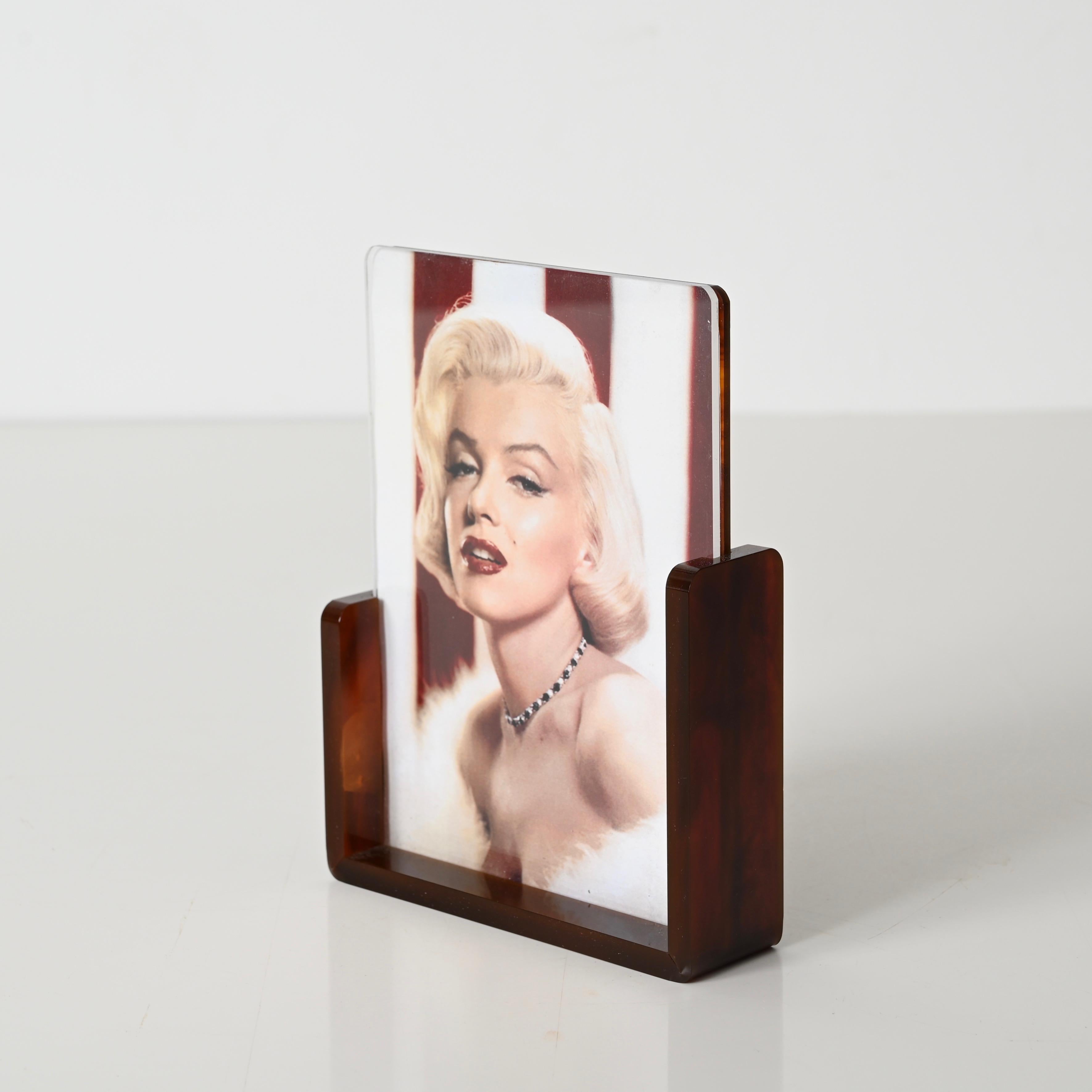 Fotorahmen aus Lucite mit Schildpatt-Effekt, Christian Dior, Italien, 1970er Jahre (Handgefertigt) im Angebot