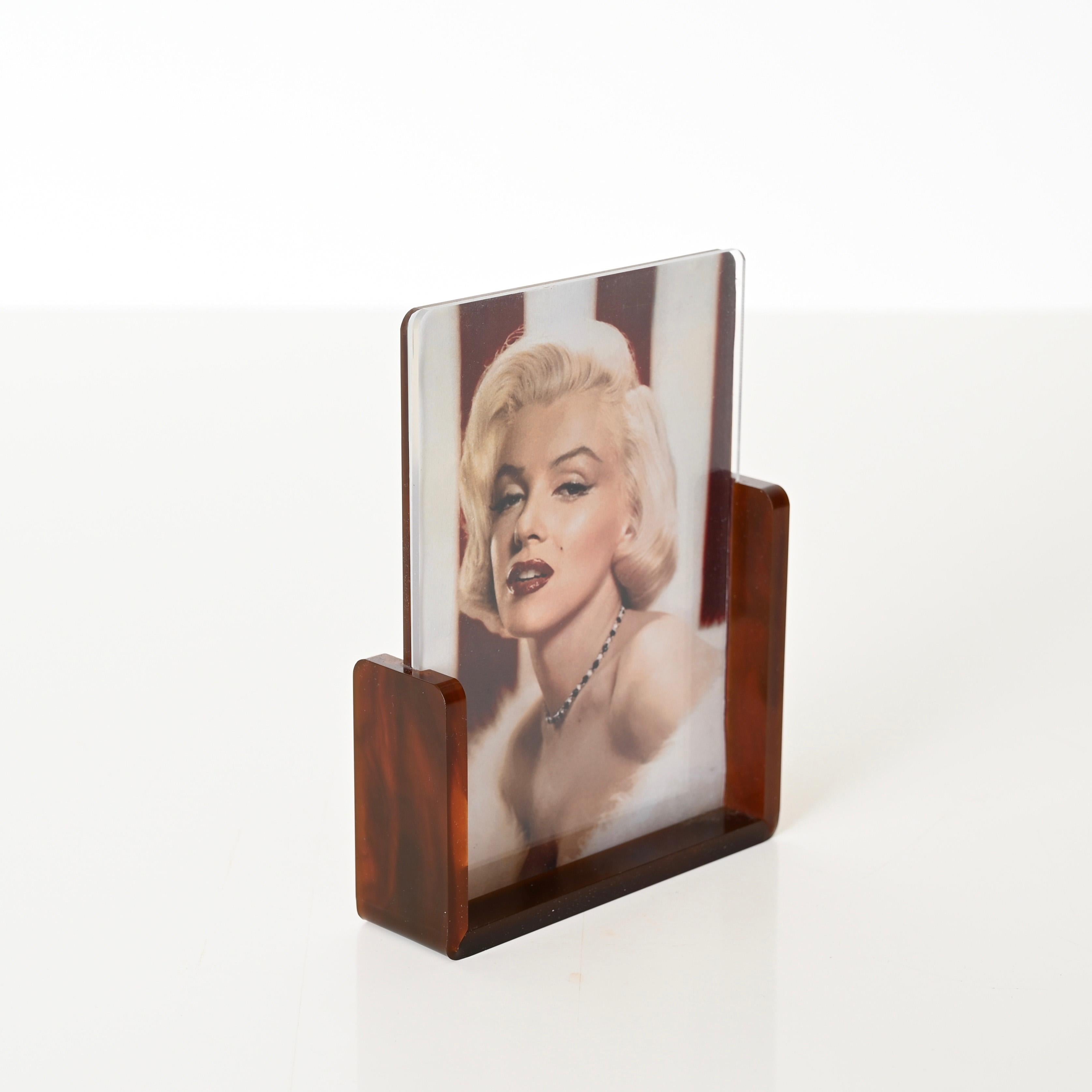 Fotorahmen aus Lucite mit Schildpatt-Effekt, Christian Dior, Italien, 1970er Jahre im Zustand „Gut“ im Angebot in Roma, IT