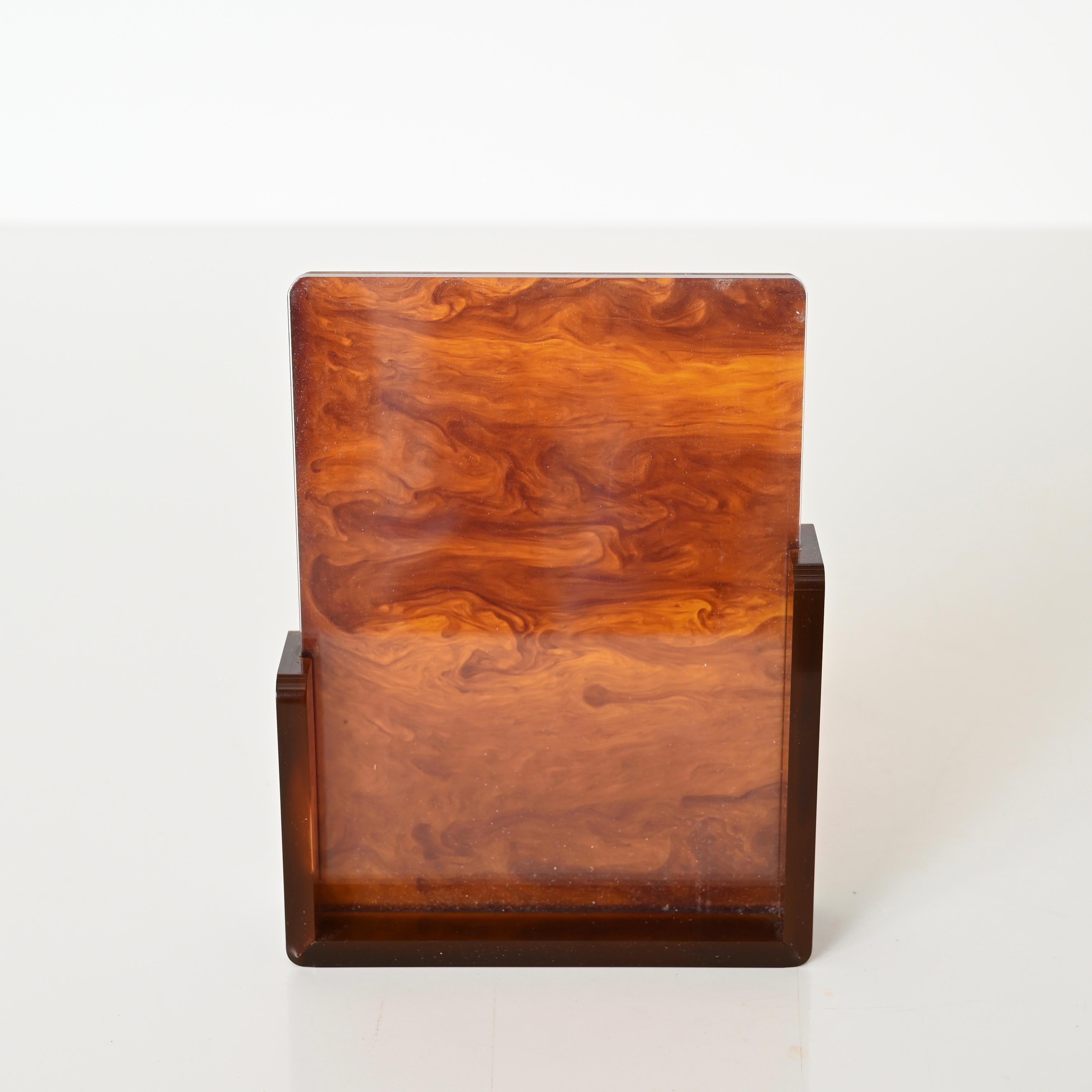Fotorahmen aus Lucite mit Schildpatt-Effekt, Christian Dior, Italien, 1970er Jahre (20. Jahrhundert) im Angebot