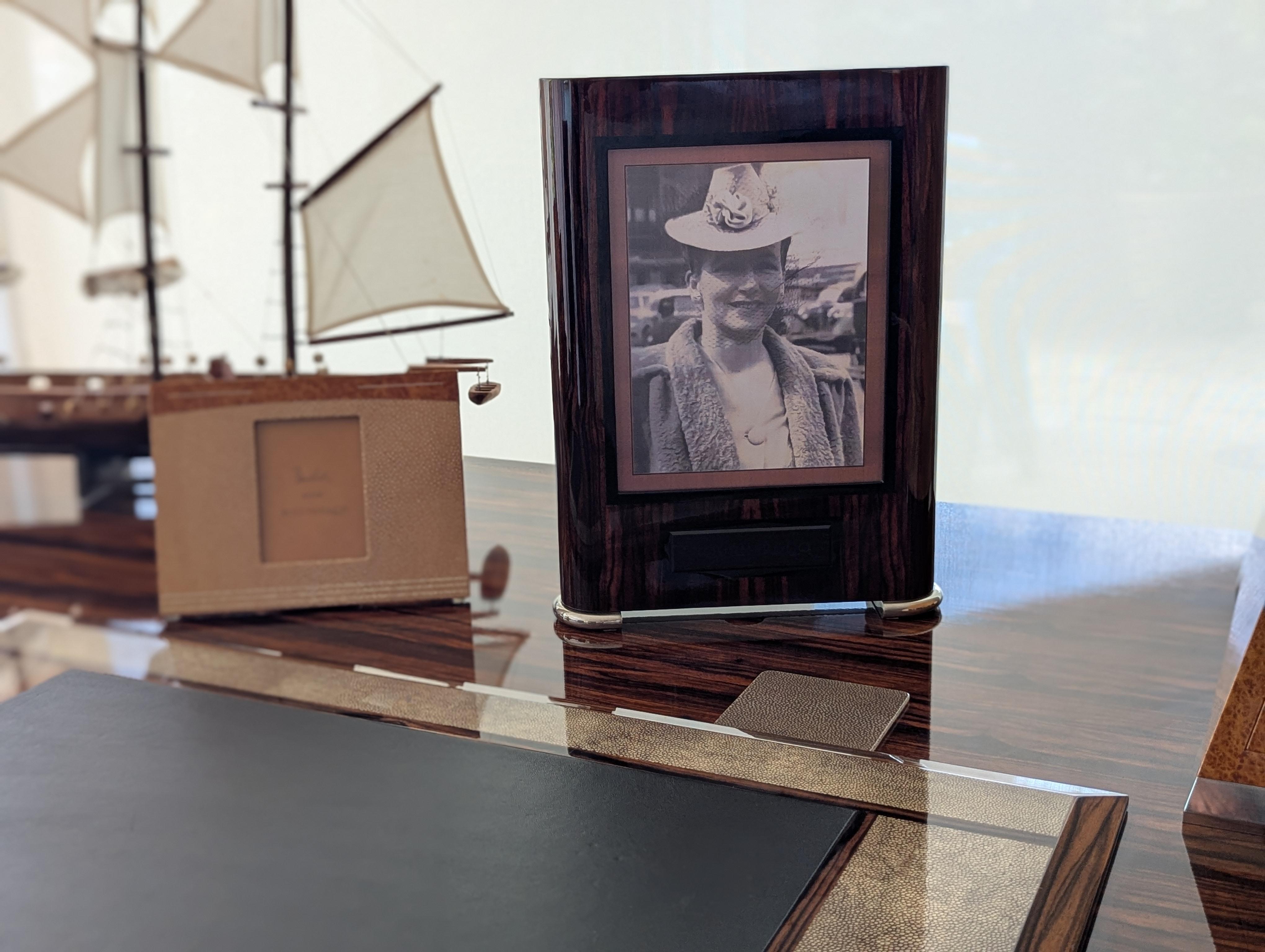 Marco de Fotos, Macassar, Ébano y Níquel en Estilo Art Decó. Un perfecto  regalo en venta 5