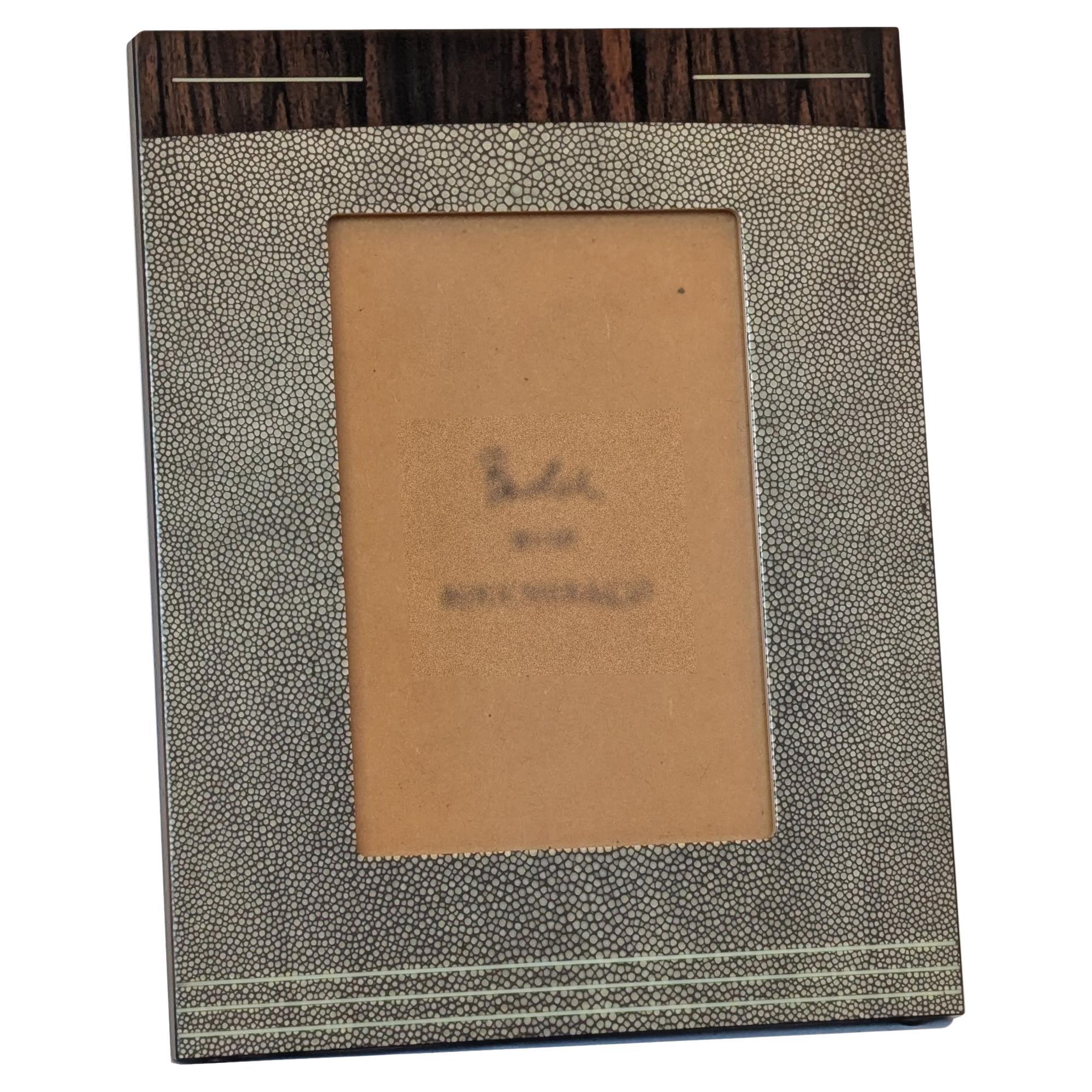 Cornice per foto, Macassar, Shagreen, Finto Avorio, Nichel