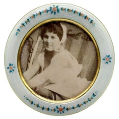 Photo frame Round Enamel White Sterling Silver Salimbeni