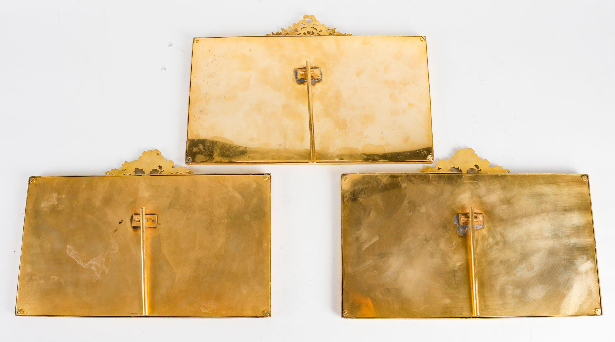 Photo Frames in Gilt Bronze and Fabric, 19th Century, Louis XV Style. 3