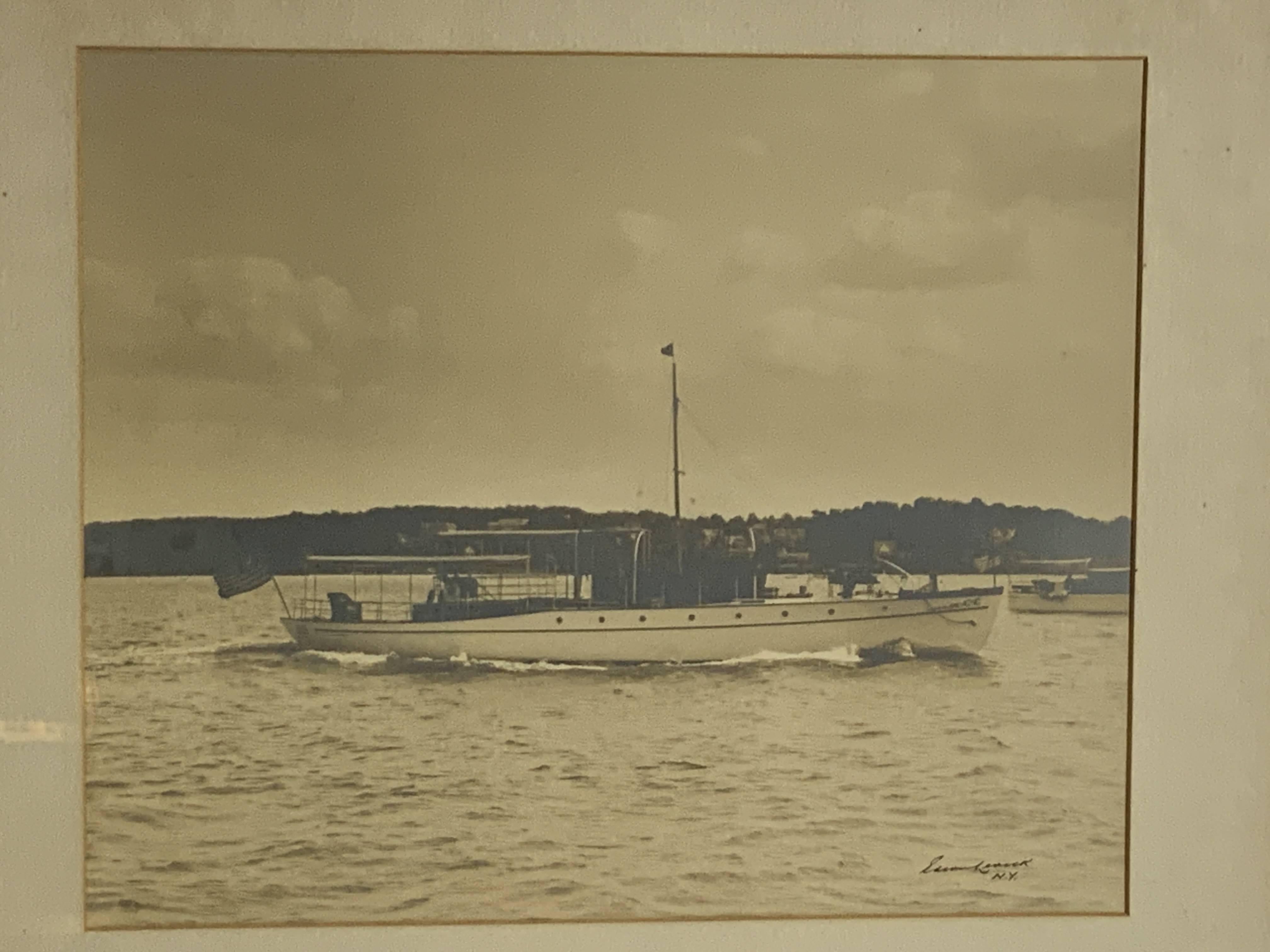 Mid-20th Century Photo of a Yacht by Edwin Levick NY For Sale