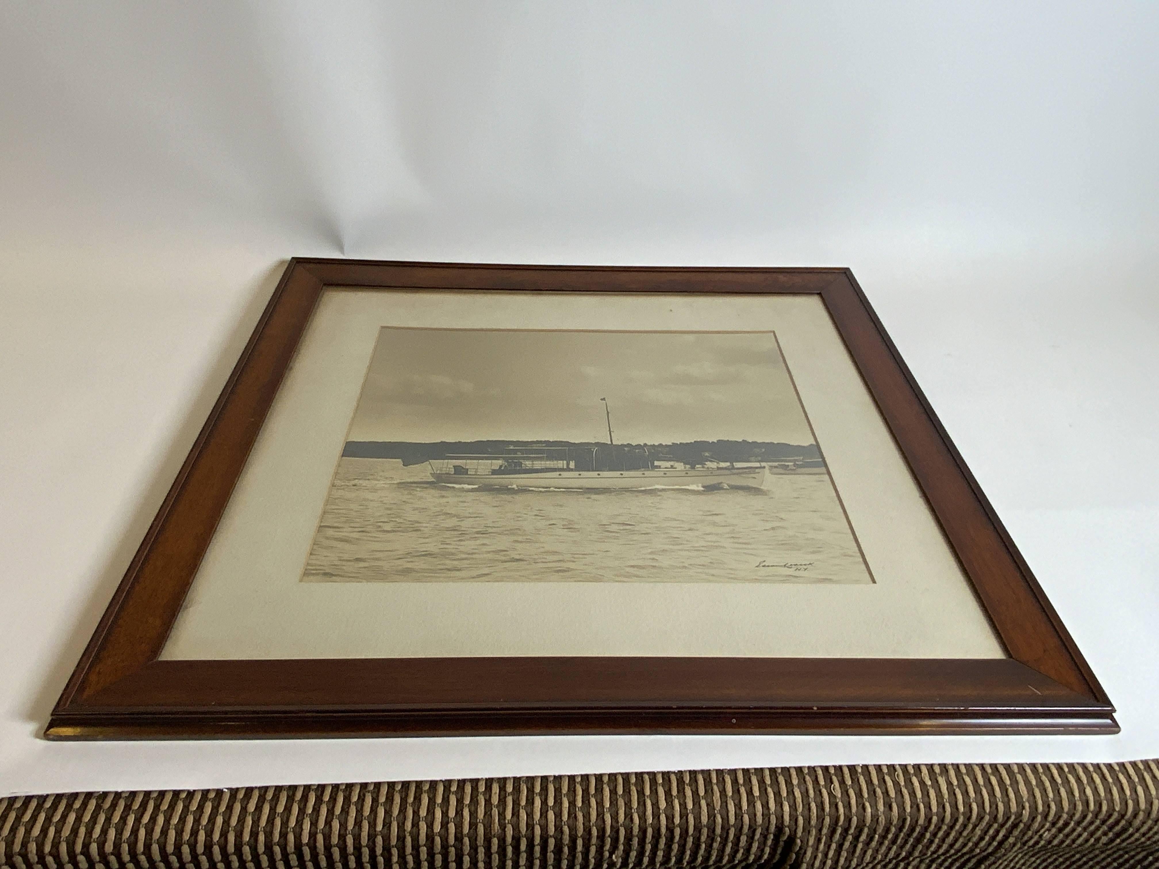 Paper Photo of a Yacht by Edwin Levick NY For Sale