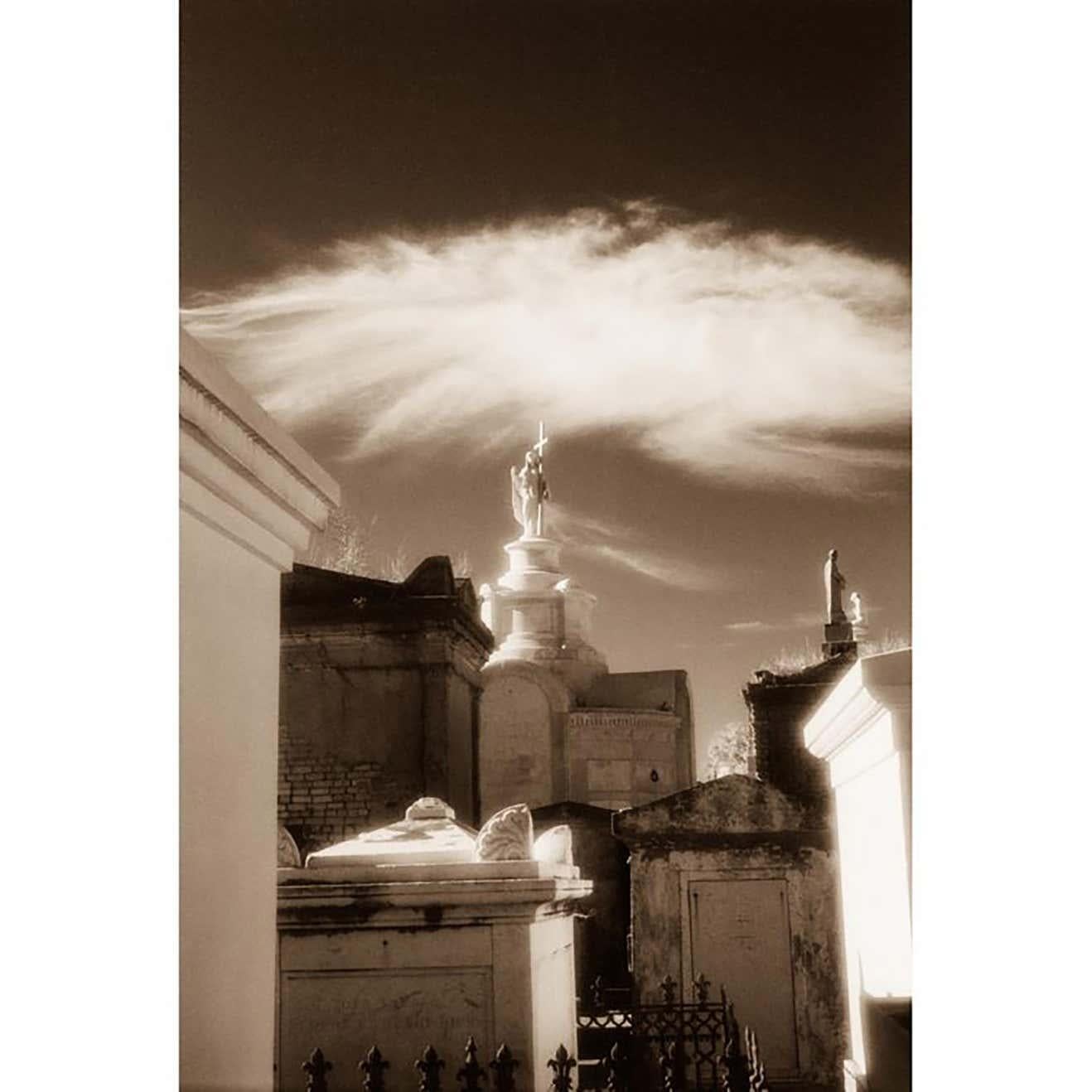 20th Century Photo of New Orleans Cemetery, Infrared, Framed For Sale