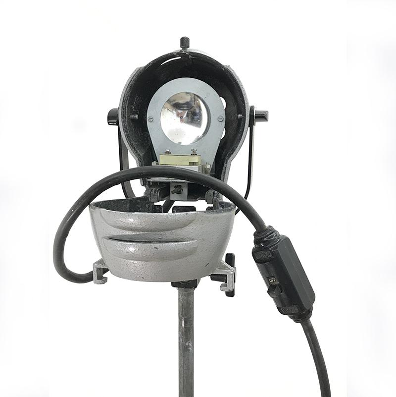 Photo Spotlight or Floor Lamp Tripod Stand with Spotlight Industrial Style 1950s For Sale 1
