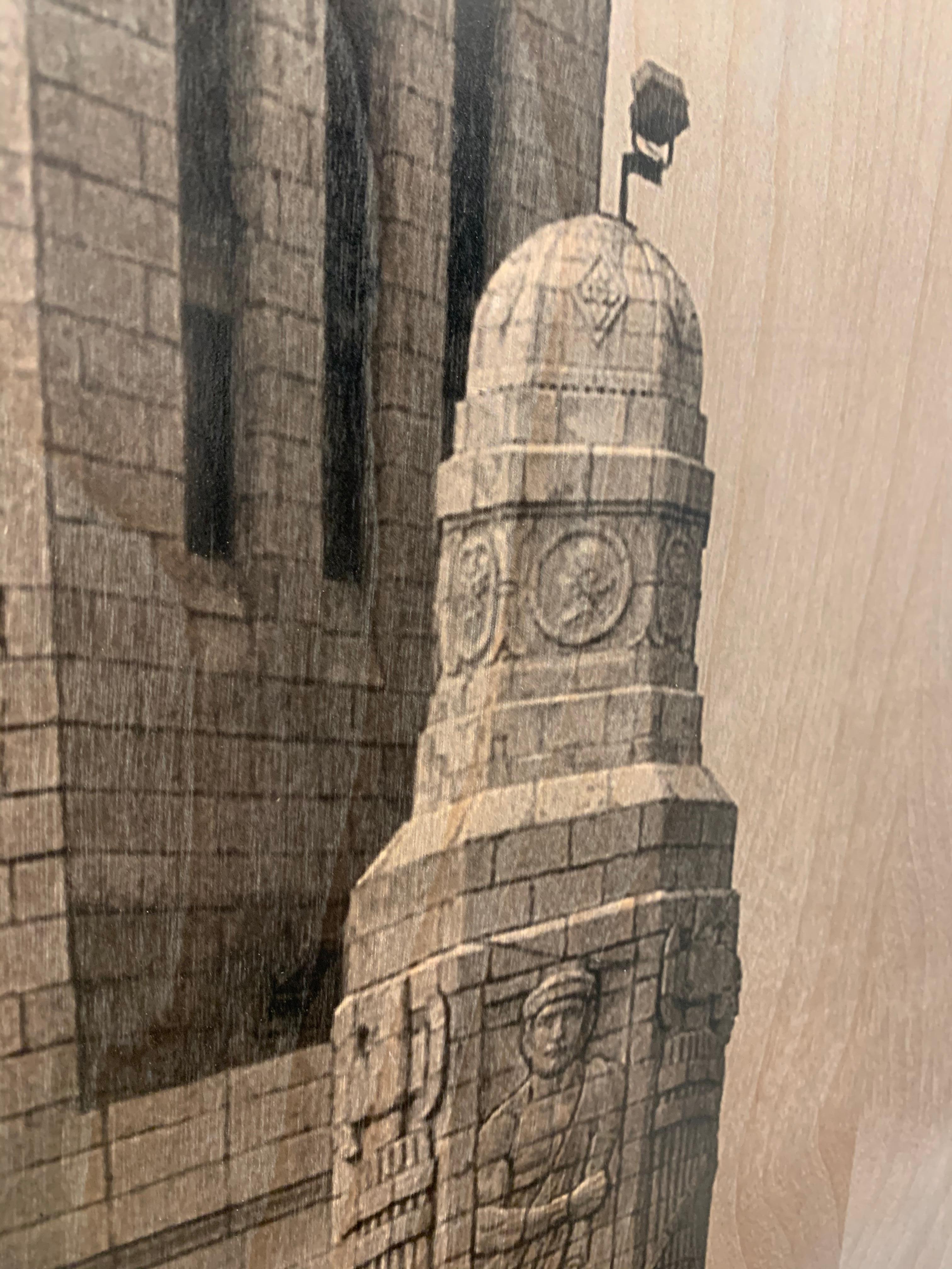 Fototransfer auf Holz mit Messingrahmen:: Leveque-Turm im Angebot 8