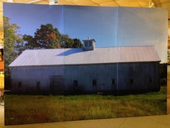 Photograph in Dramatic Large Size Triptych of New England Barn in Early Autumn